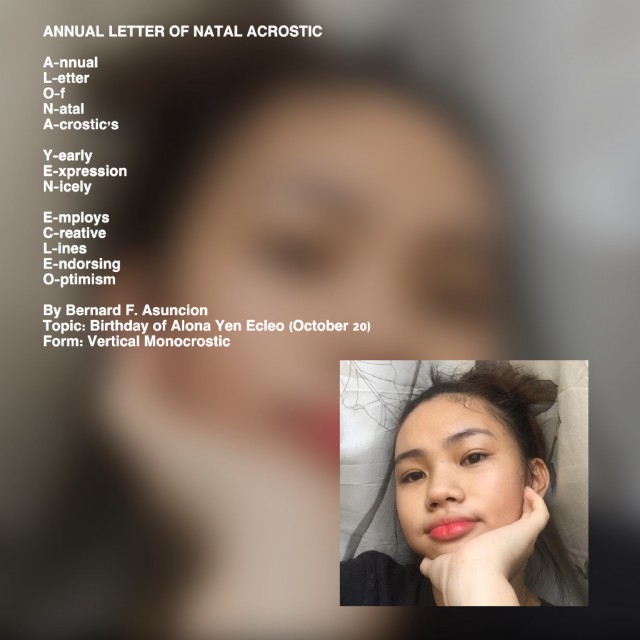Annual Letter Of Natal Acrostic