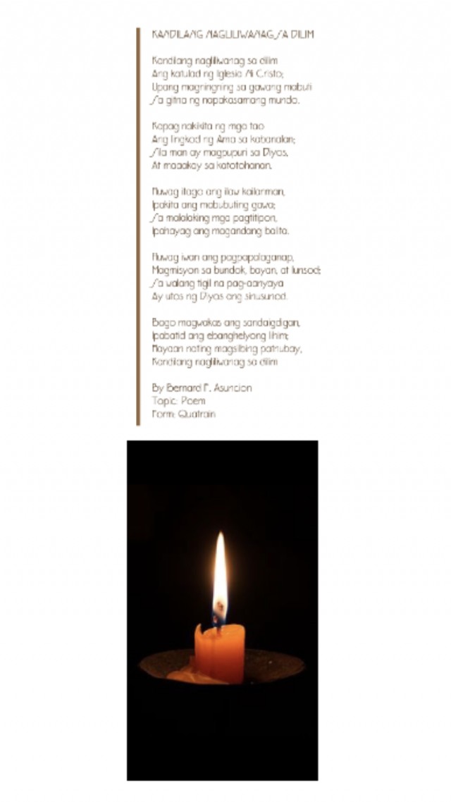 Kandilang Nagliliwanag Sa Dilim