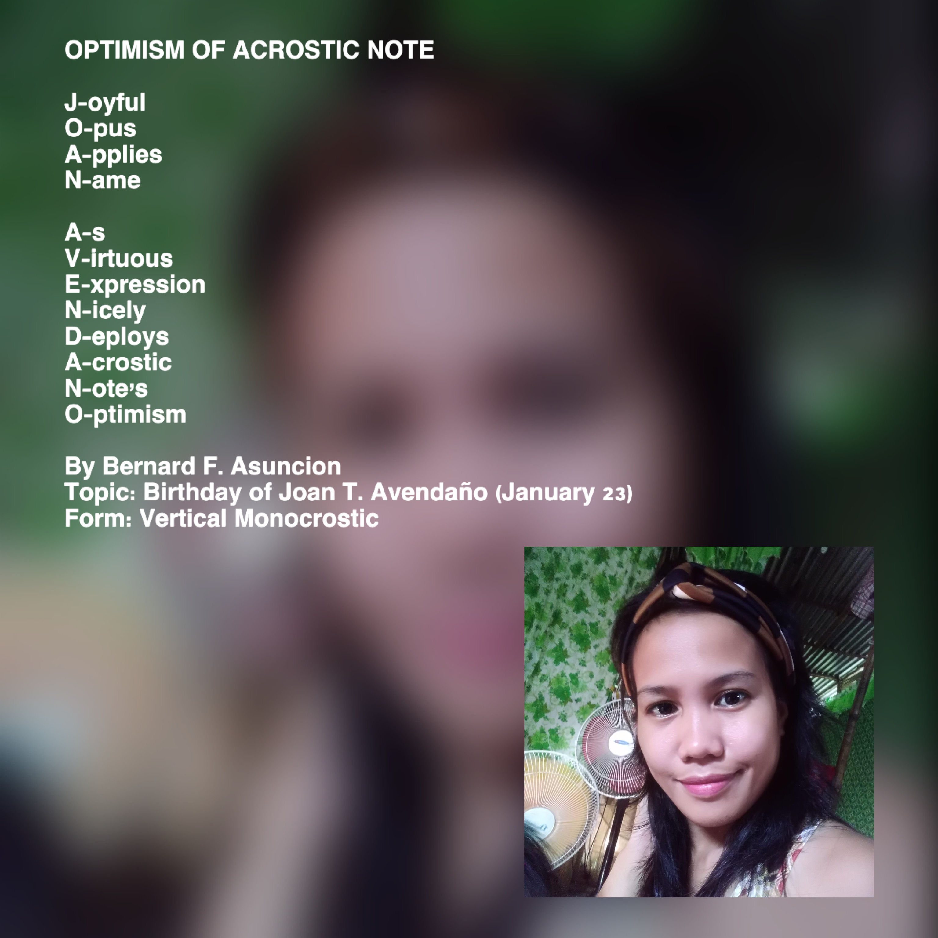 Optimism Of Acrostic Note
