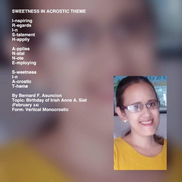 Sweetness In Acrostic Theme
