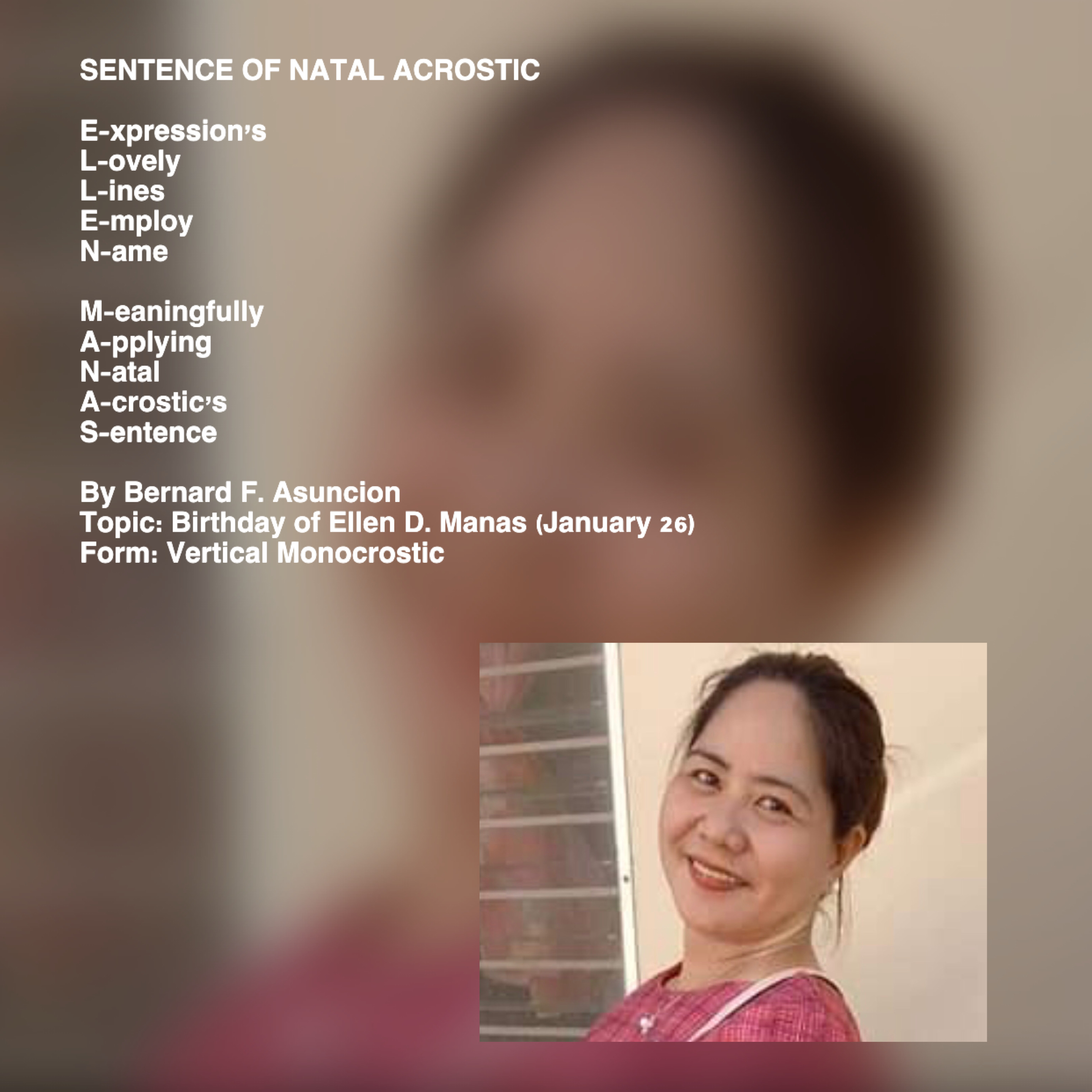 Sentence Of Natal Acrostic