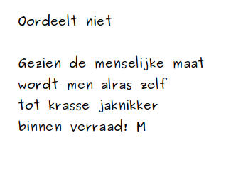 Oordeelt Niet