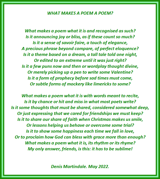 What Makes A Poem A Poem?