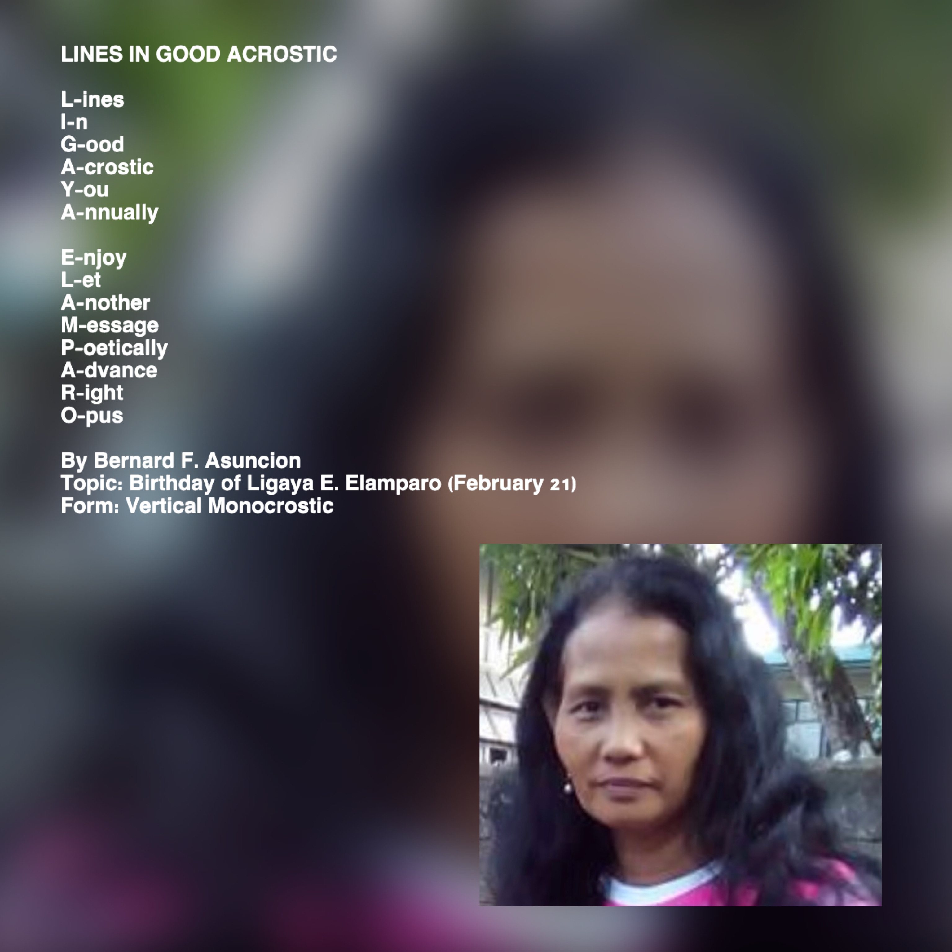 Lines In Good Acrostic