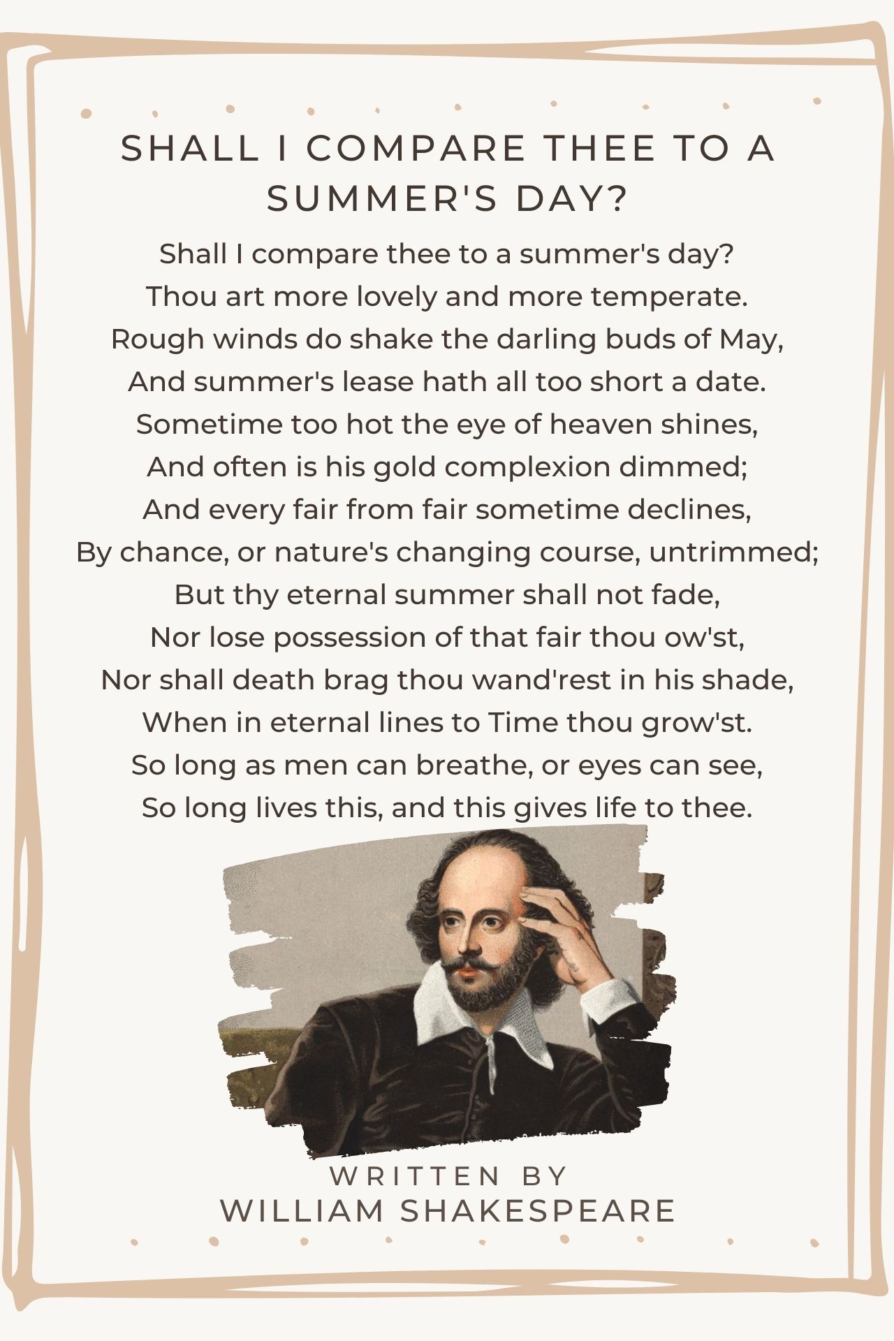Shall I Compare Thee To A Summer's Day? (Sonnet 18)