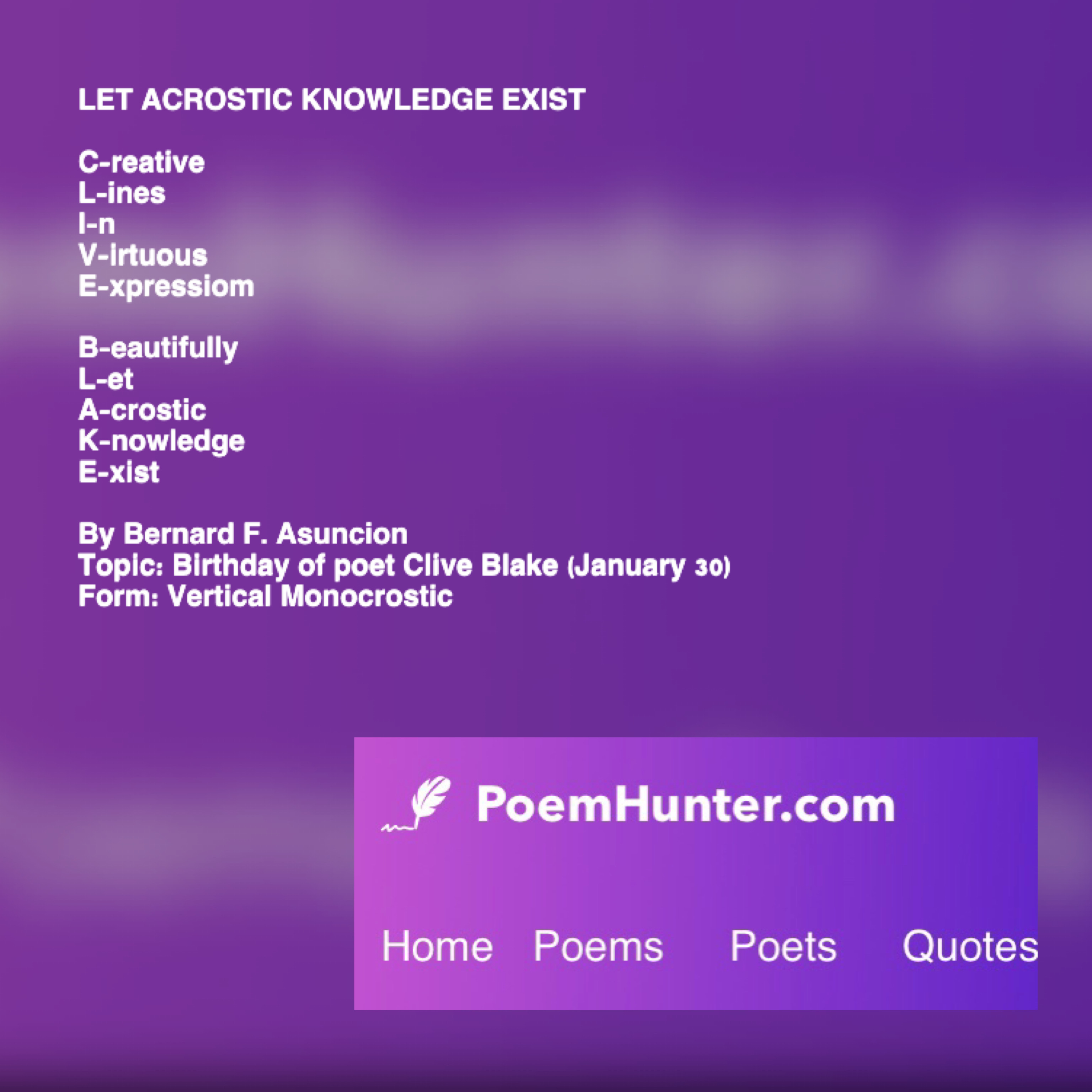 Let Acrostic Knowledge Exist