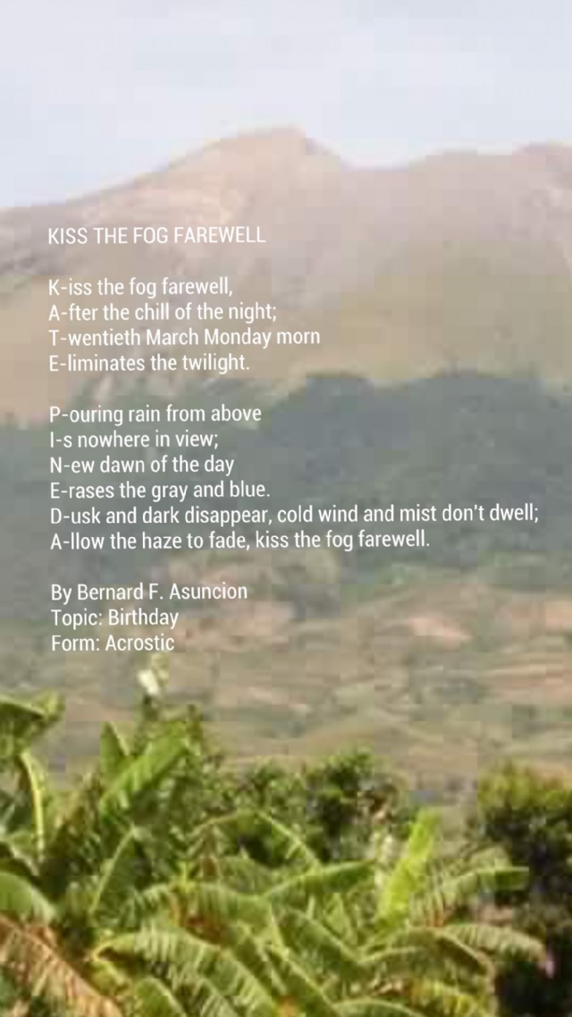 Kiss The Fog Farewell
