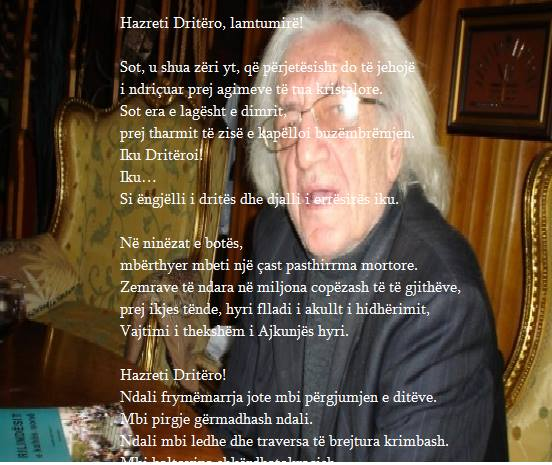 Hazreti Dritëro, Lamtumirë!