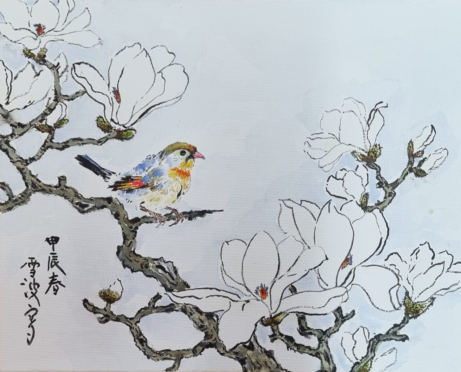 Write On White Magnolia Painting