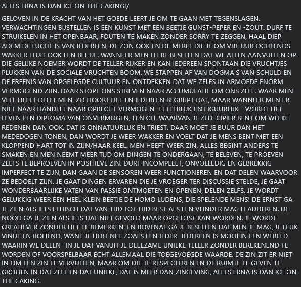 Alles Erna Is Dan Ice On The Caking! /
