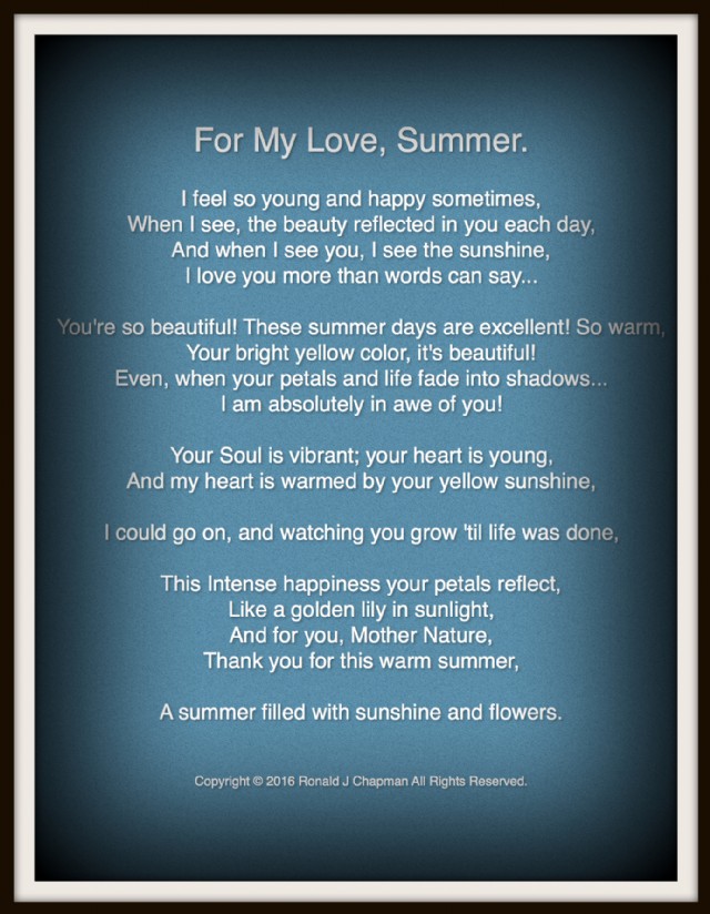 For My Love, Summer.