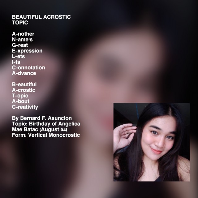 Beautiful Acrostic Topic