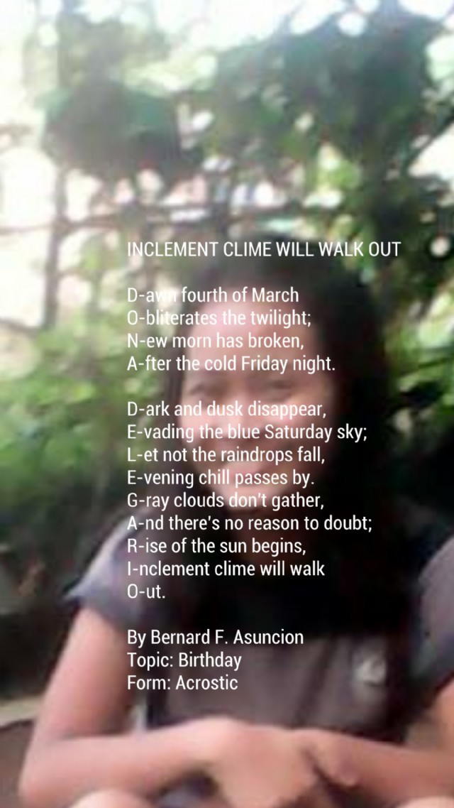 Inclement Clime Will Walk Out