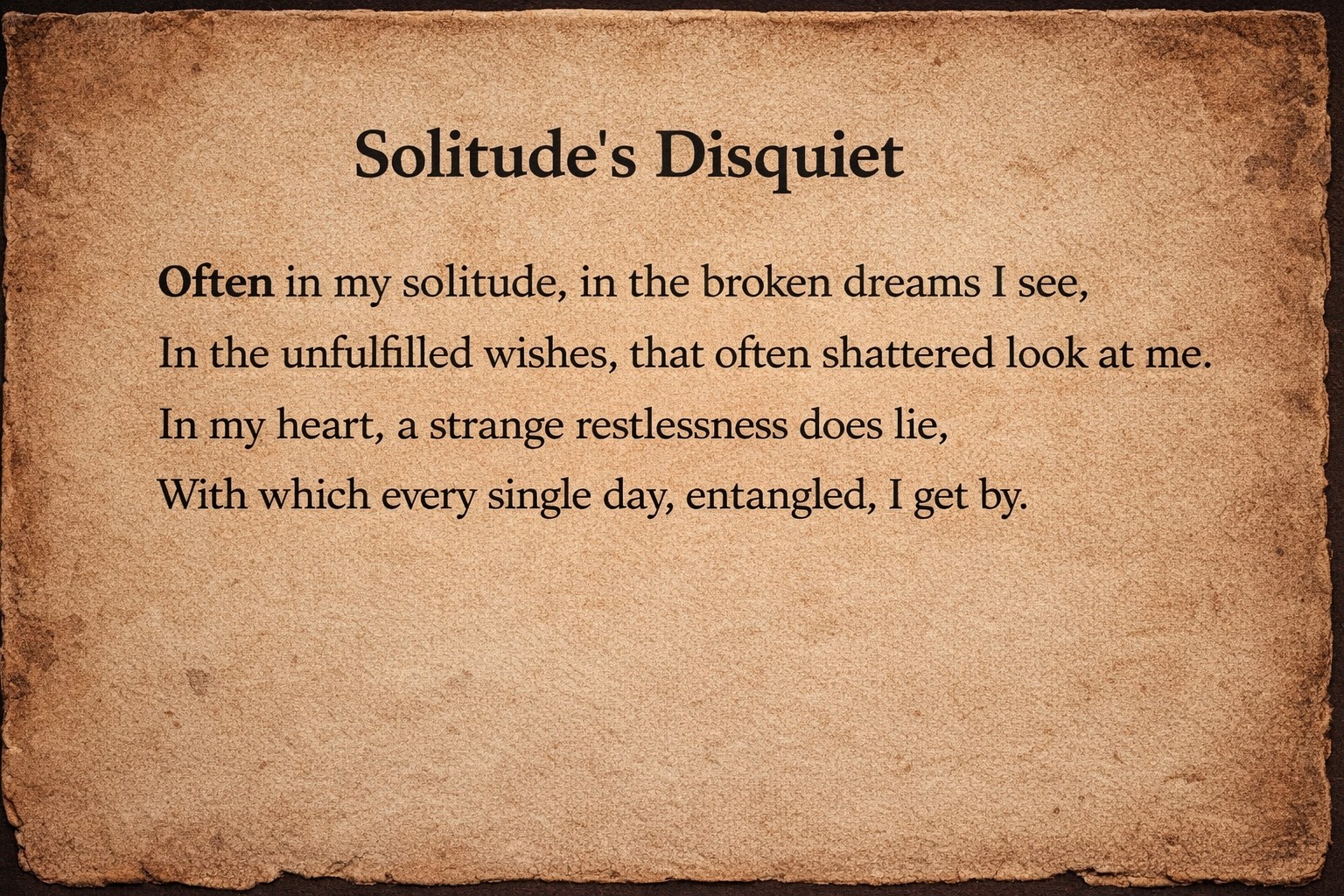 Solitudes Disquiet