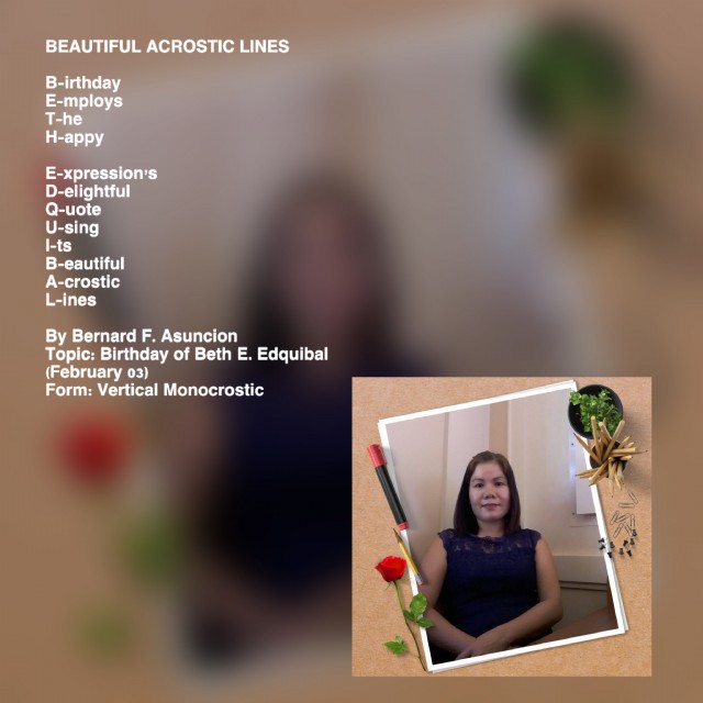 Beautiful Acrostic Lines