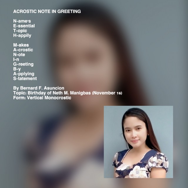 Acrostic Note In Greeting