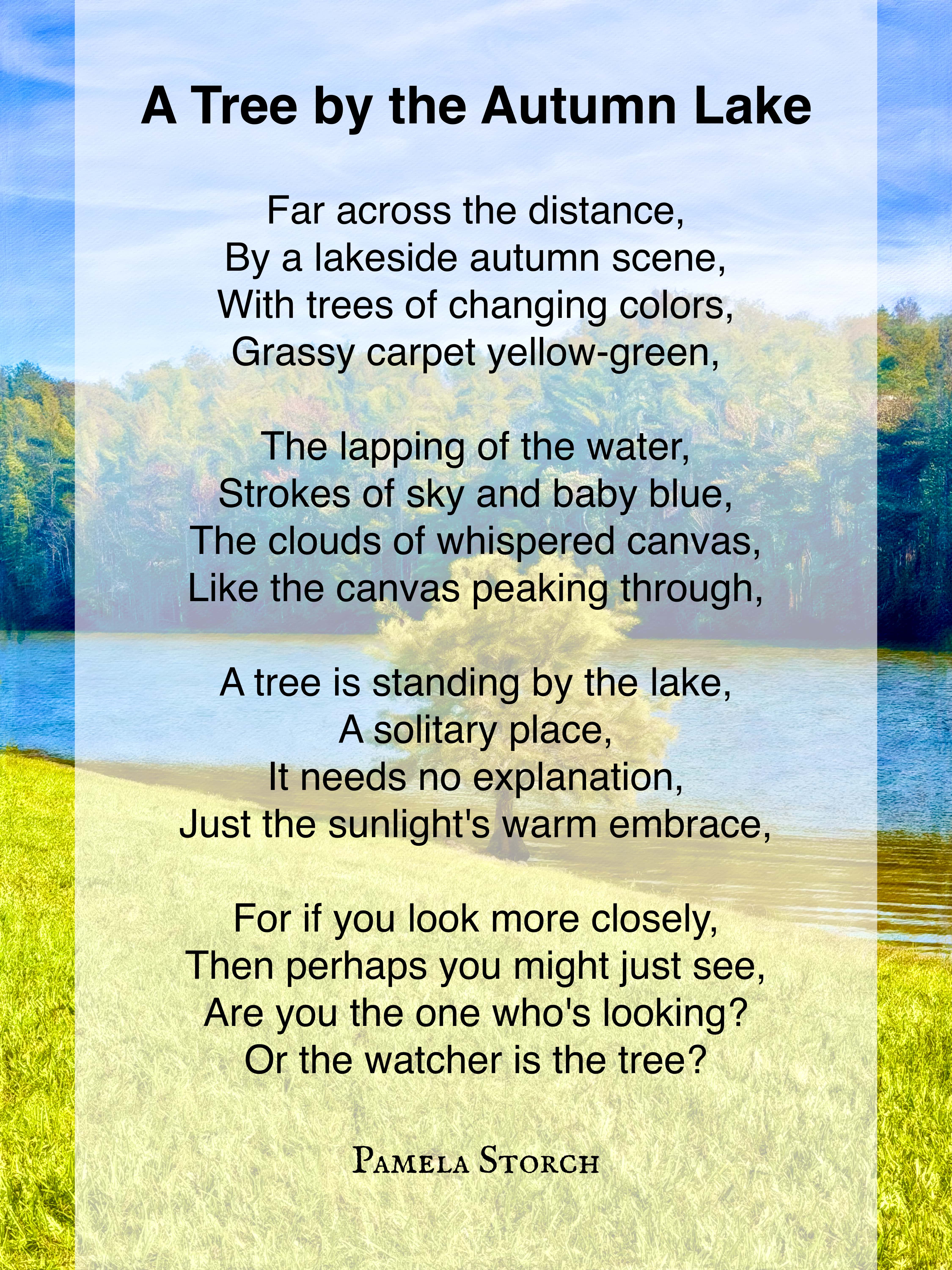 A Tree By The Autumn Lake