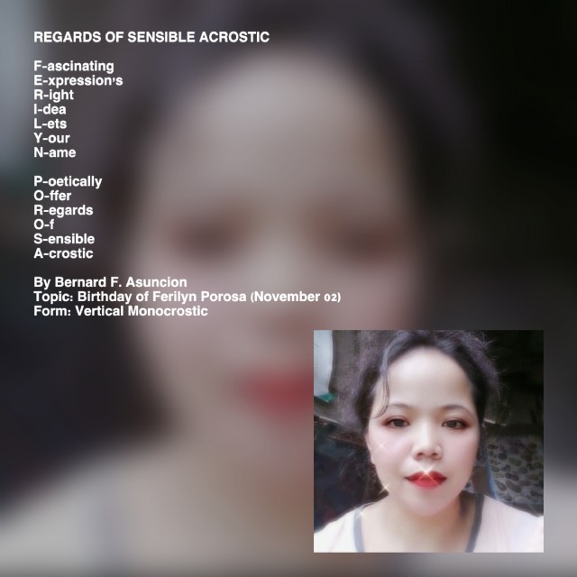 Regards Of Sensible Acrostic