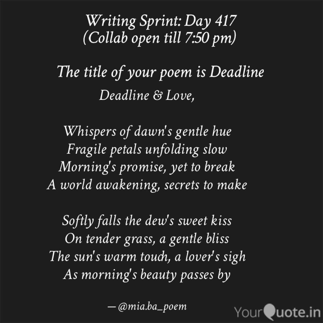 Deadline & Love,