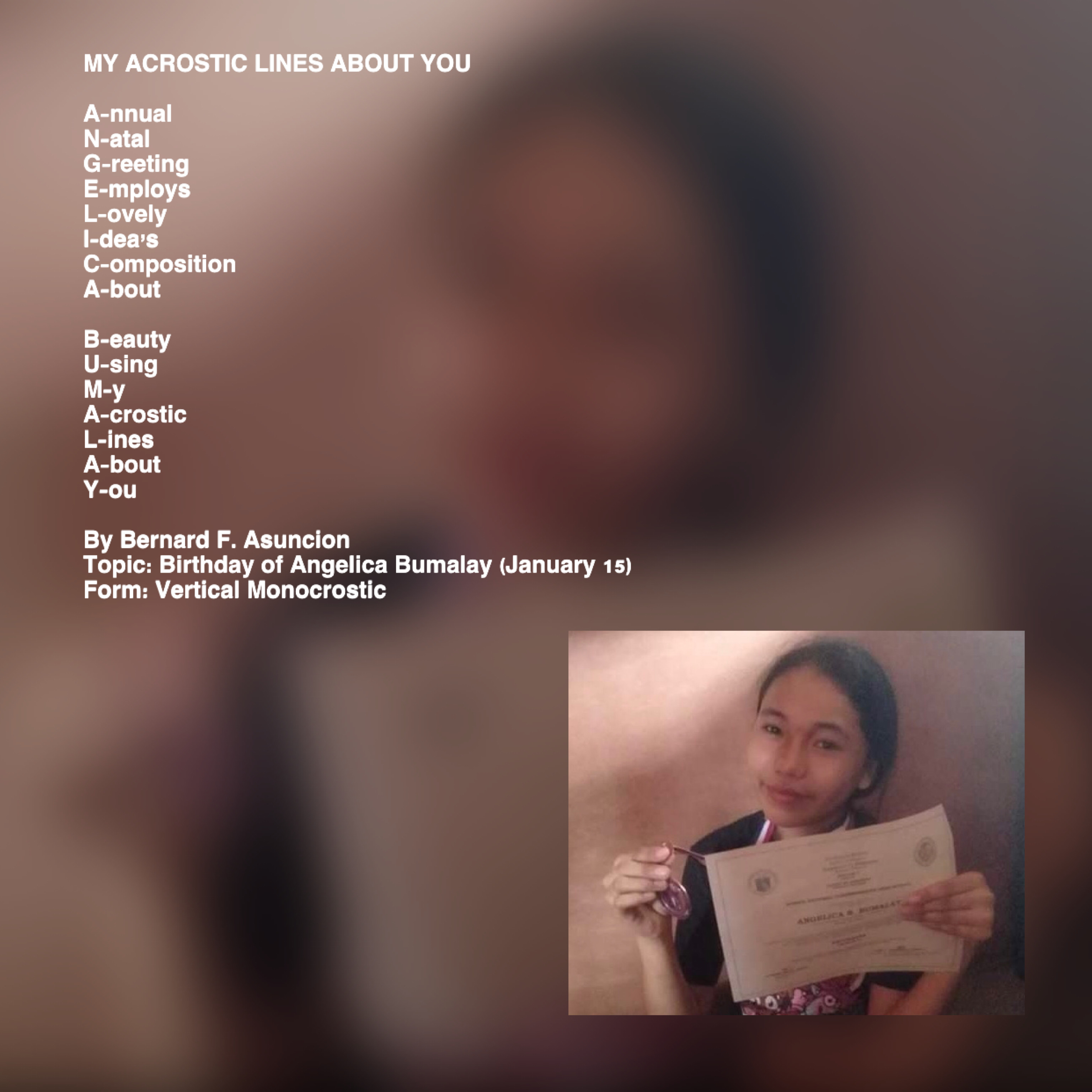 My Acrostic Lines About You