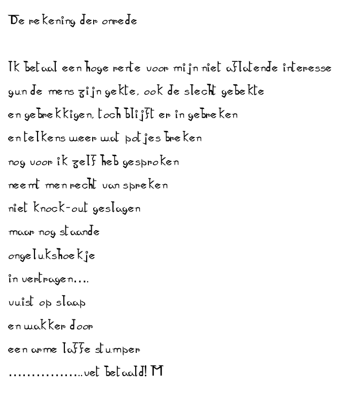 De Rekening Der Onrede