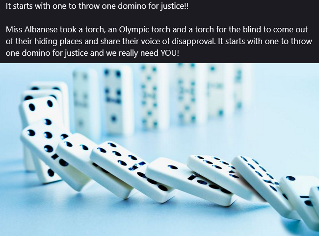 It Starts With One To Throw One Domino For Justice! !