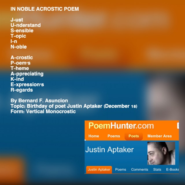 In Noble Acrostic Poem