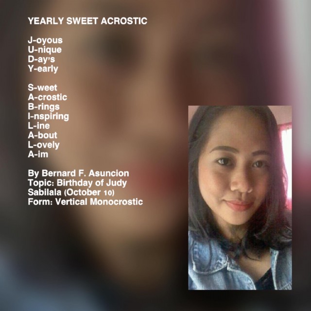 Yearly Sweet Acrostic