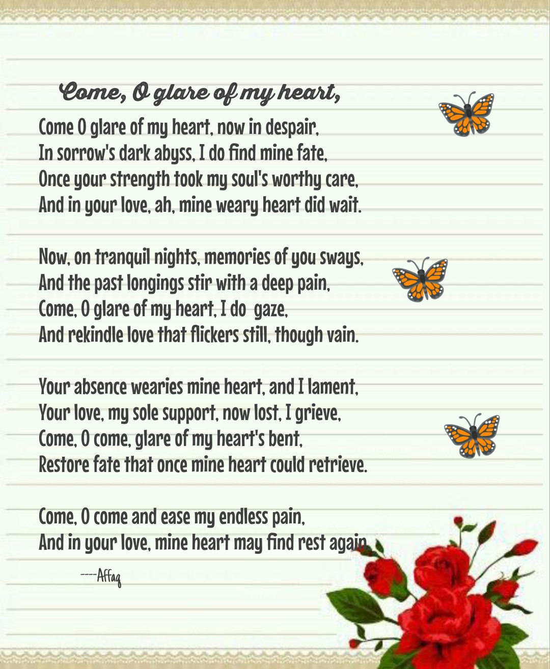 Come, O Glare Of My Heart,
