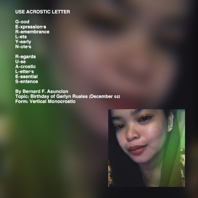 Use Acrostic Letter