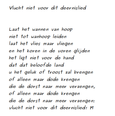 Vlucht Niet Voor Dit Deernislied