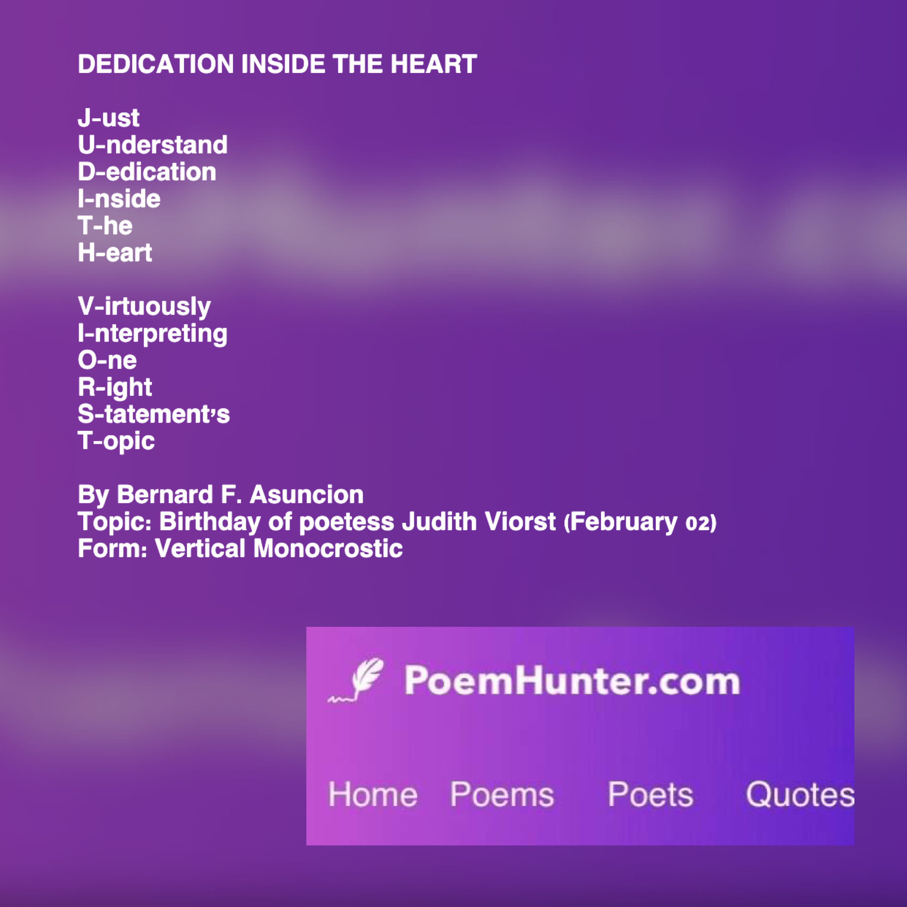 Dedication Inside The Heart