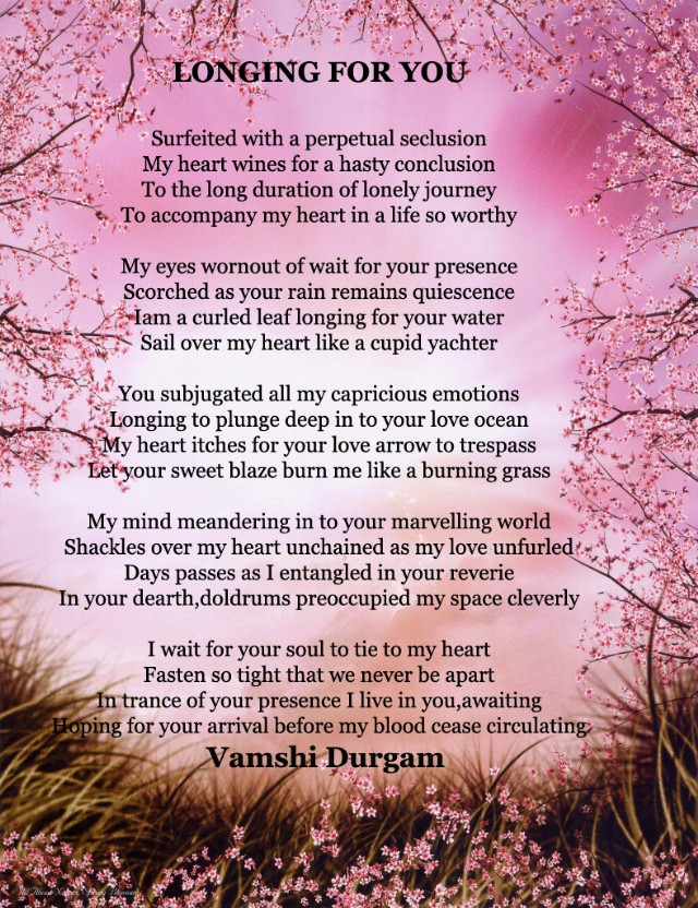 Longing For You Poem By Vamshi Durgam Poem Hunter Comments Page 1