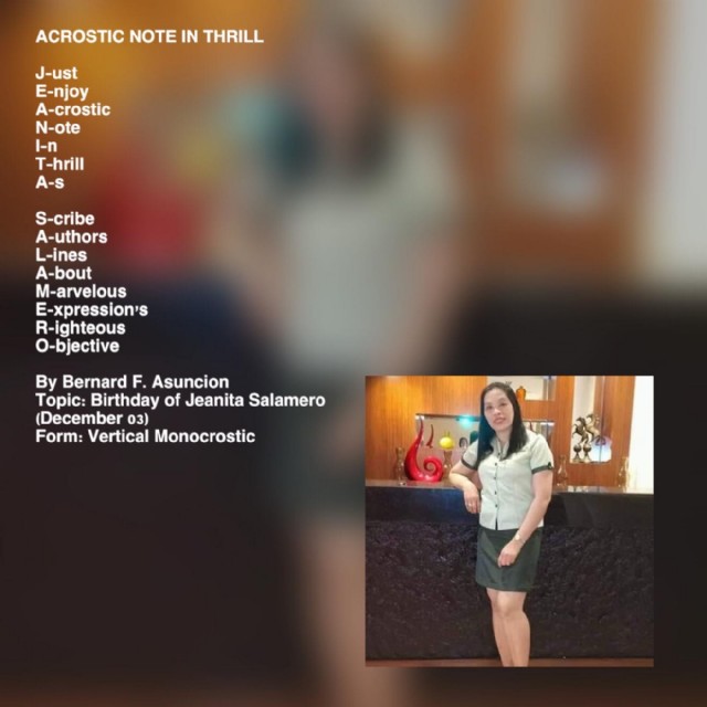 Acrostic Note In Thrill