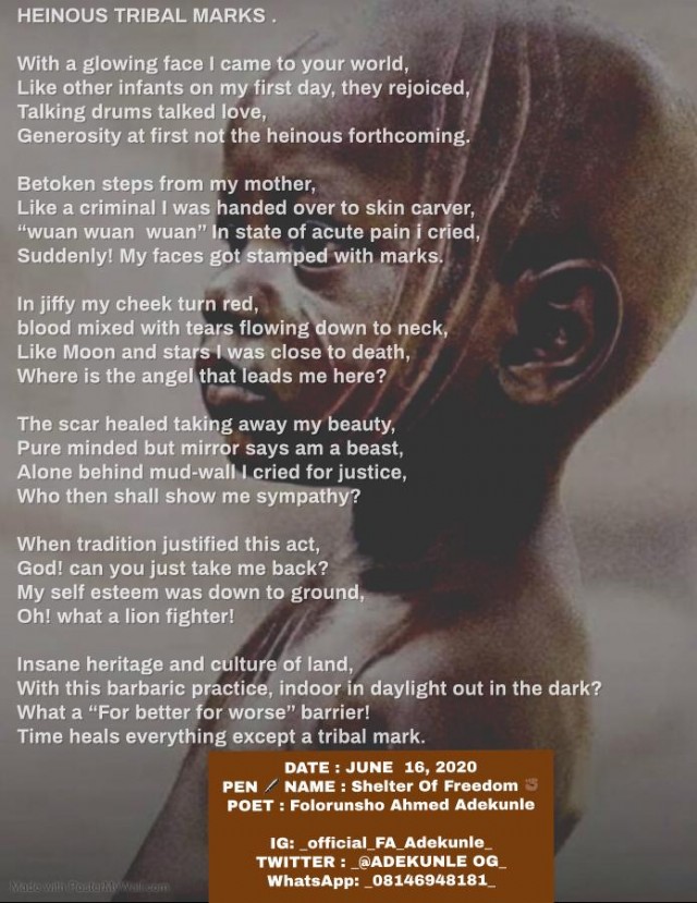 Heinous Tribal Marks Poem by Folorunsho Ahmed adekunle - Poem Hunter