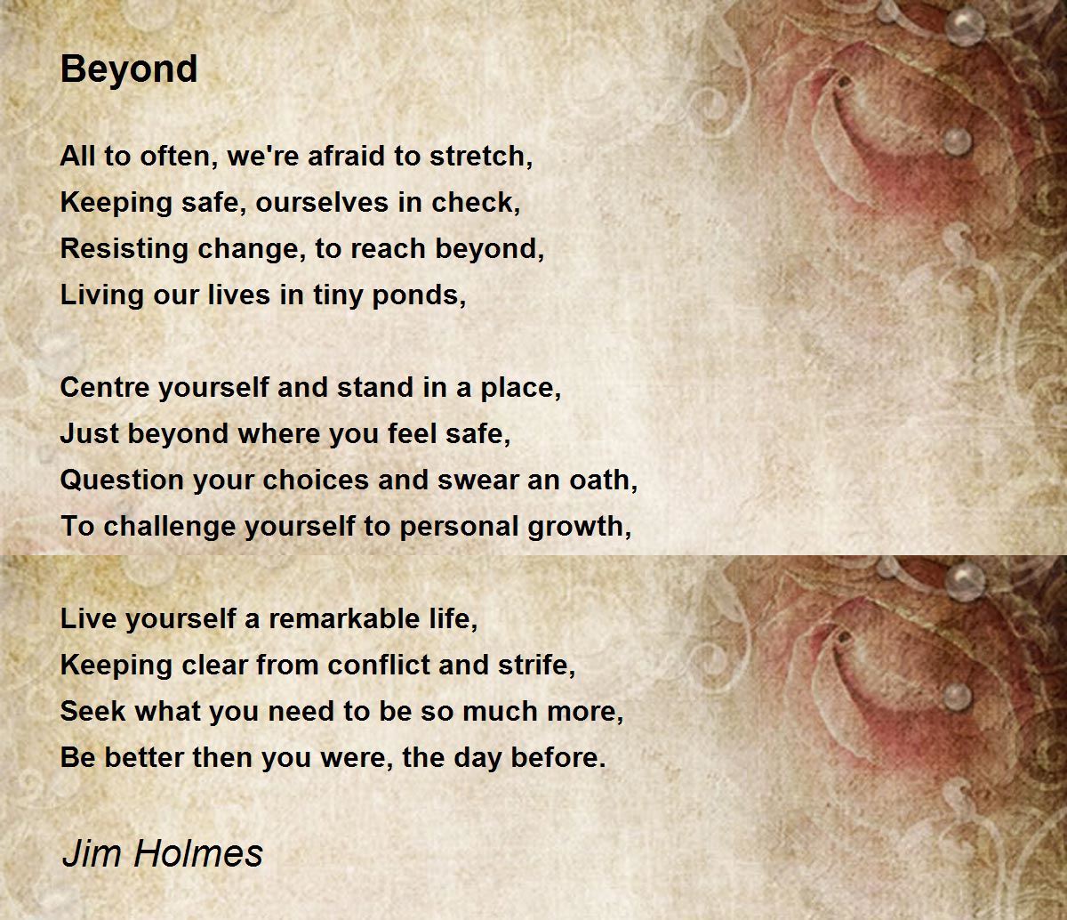 Beyond Poem by Holmes Jim - Poem Hunter