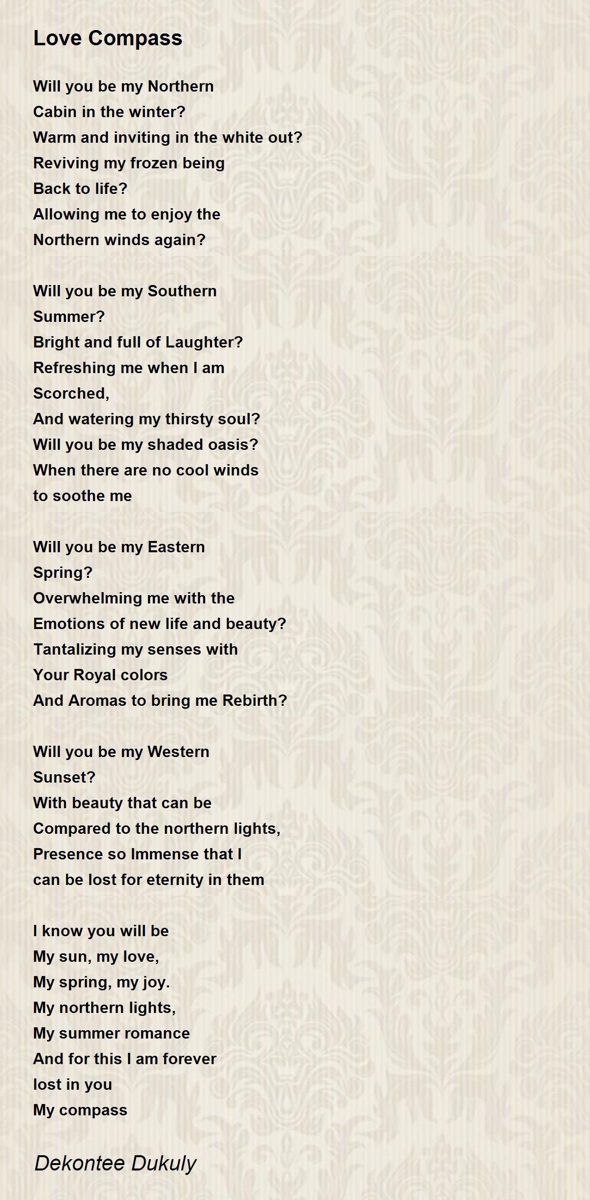 Love Compass Poem by Dekontee Dukuly Poem Hunter