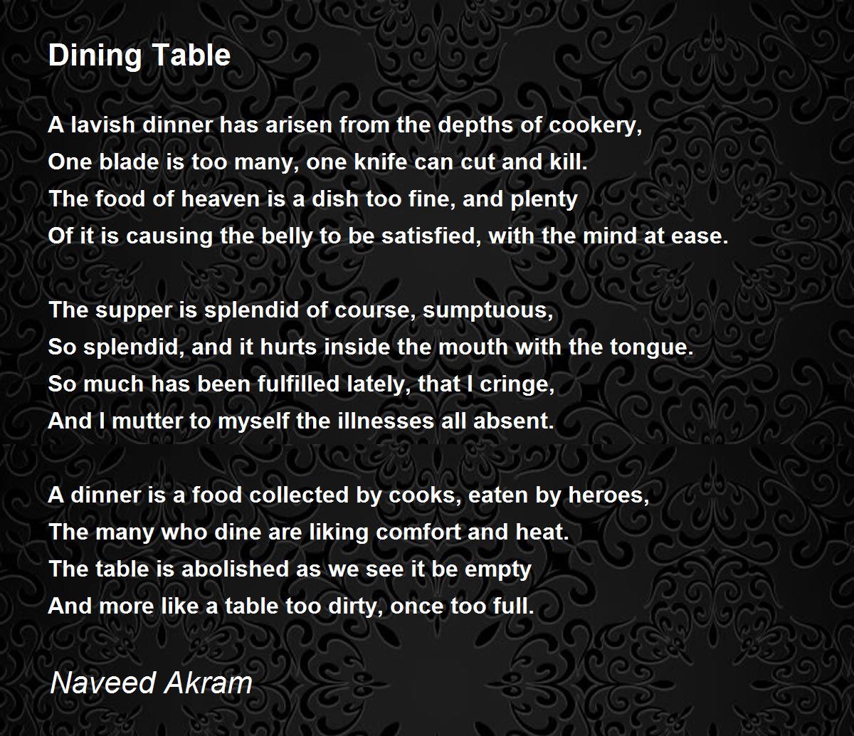 Dining Table Dining Table Poem by Naveed Akram
