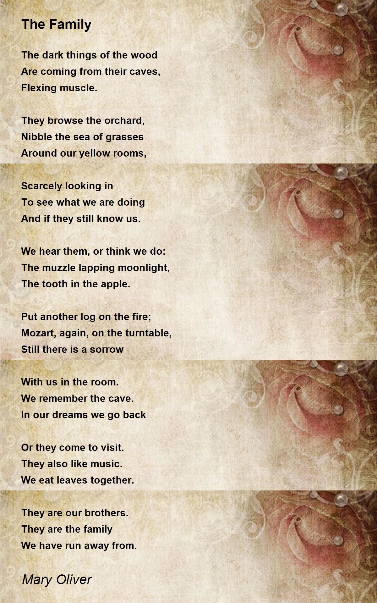 The Family Poem by Mary Oliver Poem Hunter