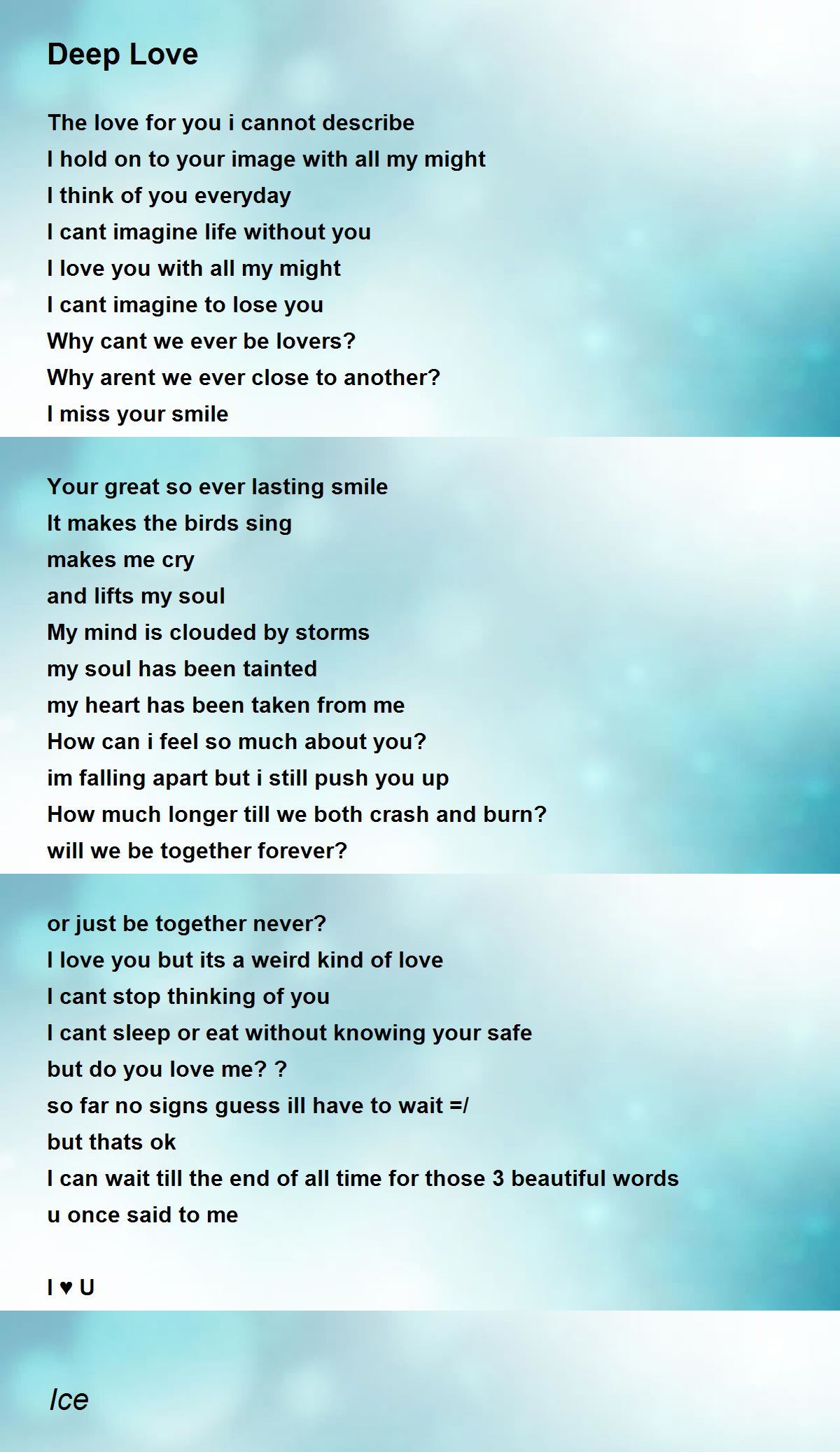 Poems really deep love Romantic Love