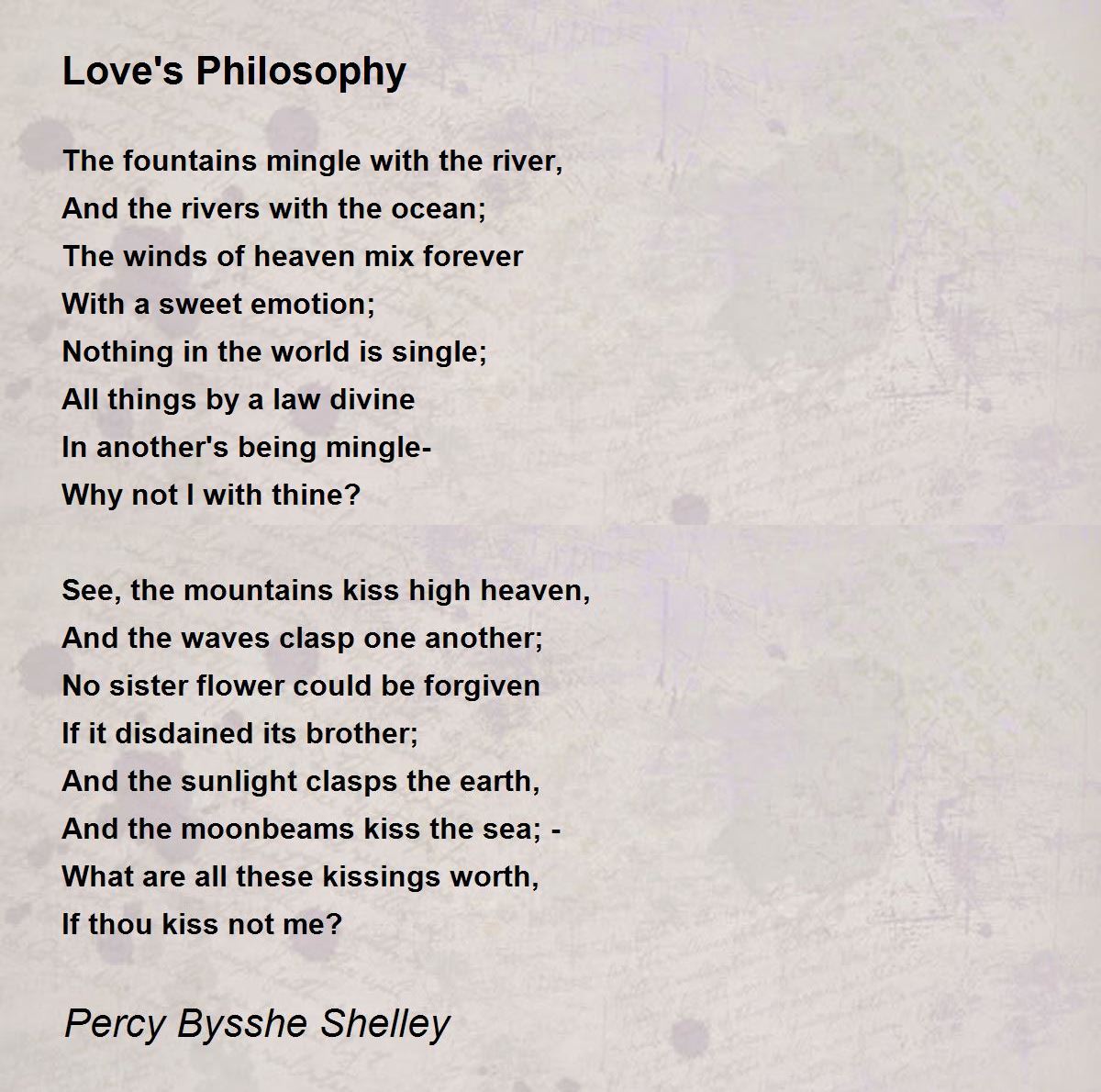 love's philosophy