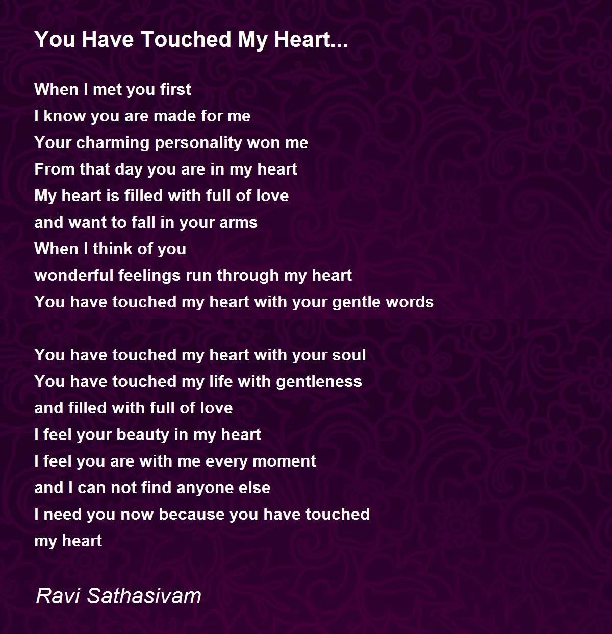 you touched my heart