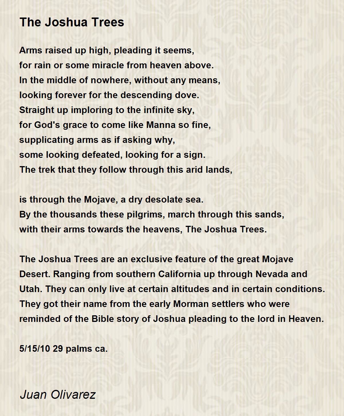 The Joshua Trees The Joshua Trees Poem by Juan Olivarez