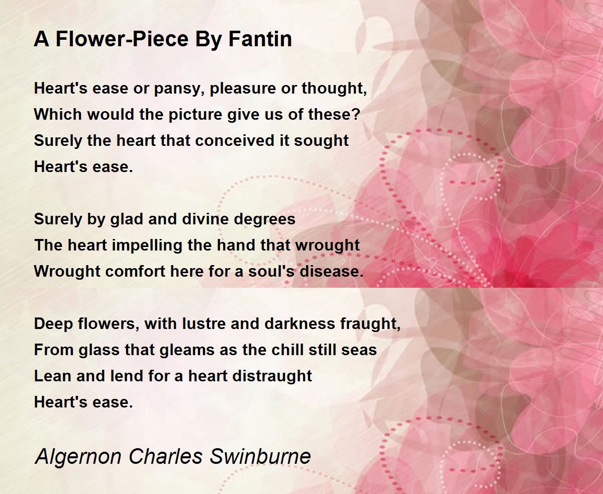 A FlowerPiece By Fantin A FlowerPiece By Fantin Poem by Algernon
