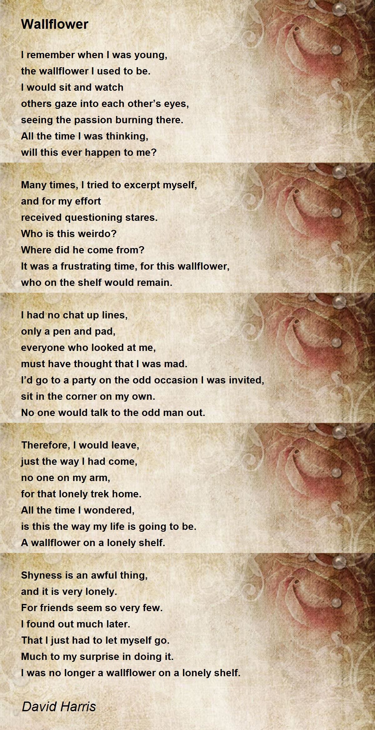 Wallflower Wallflower Poem by David Harris