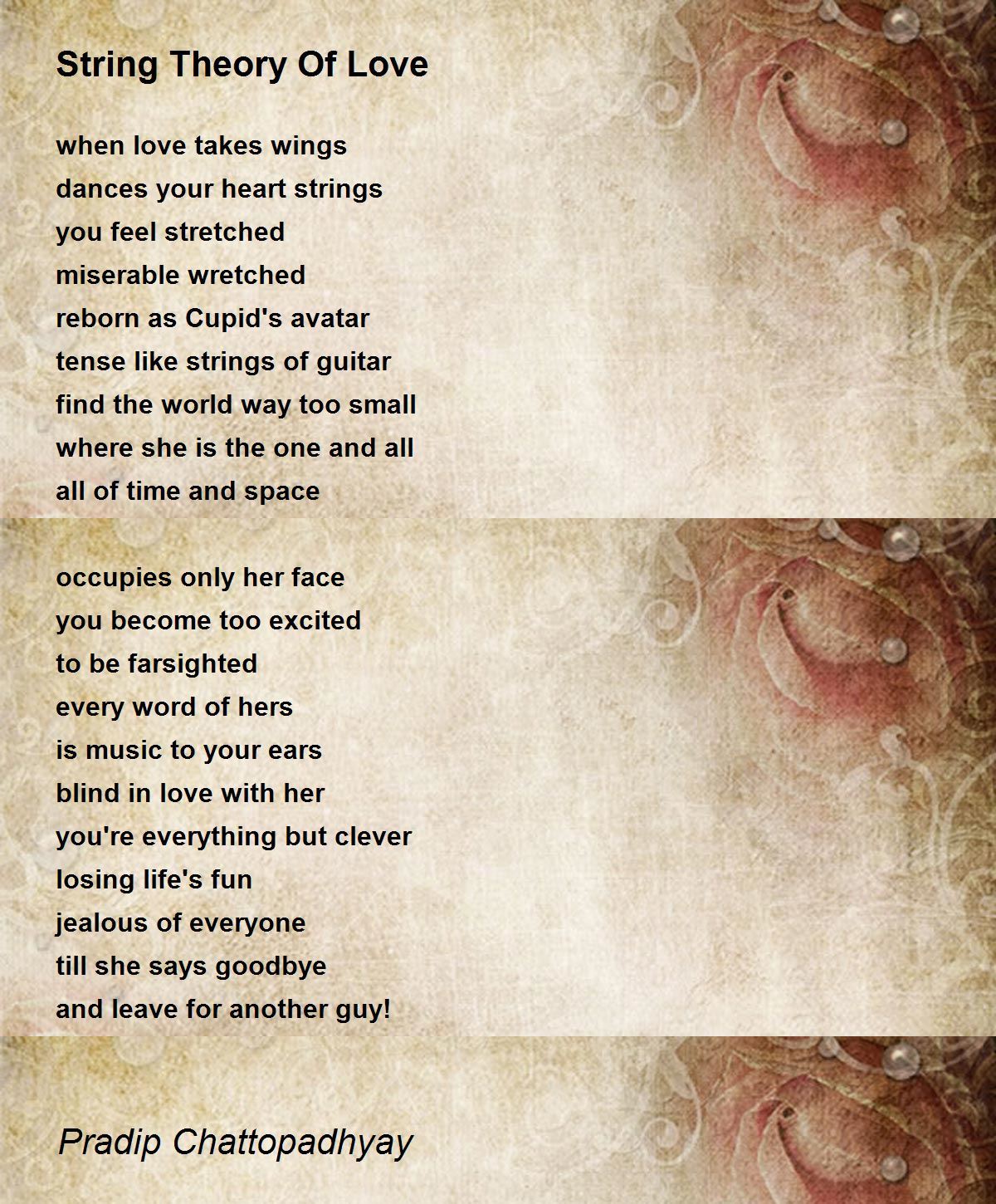 String Theory Of Love by Pradip Chattopadhyay String Theory Of Love Poem