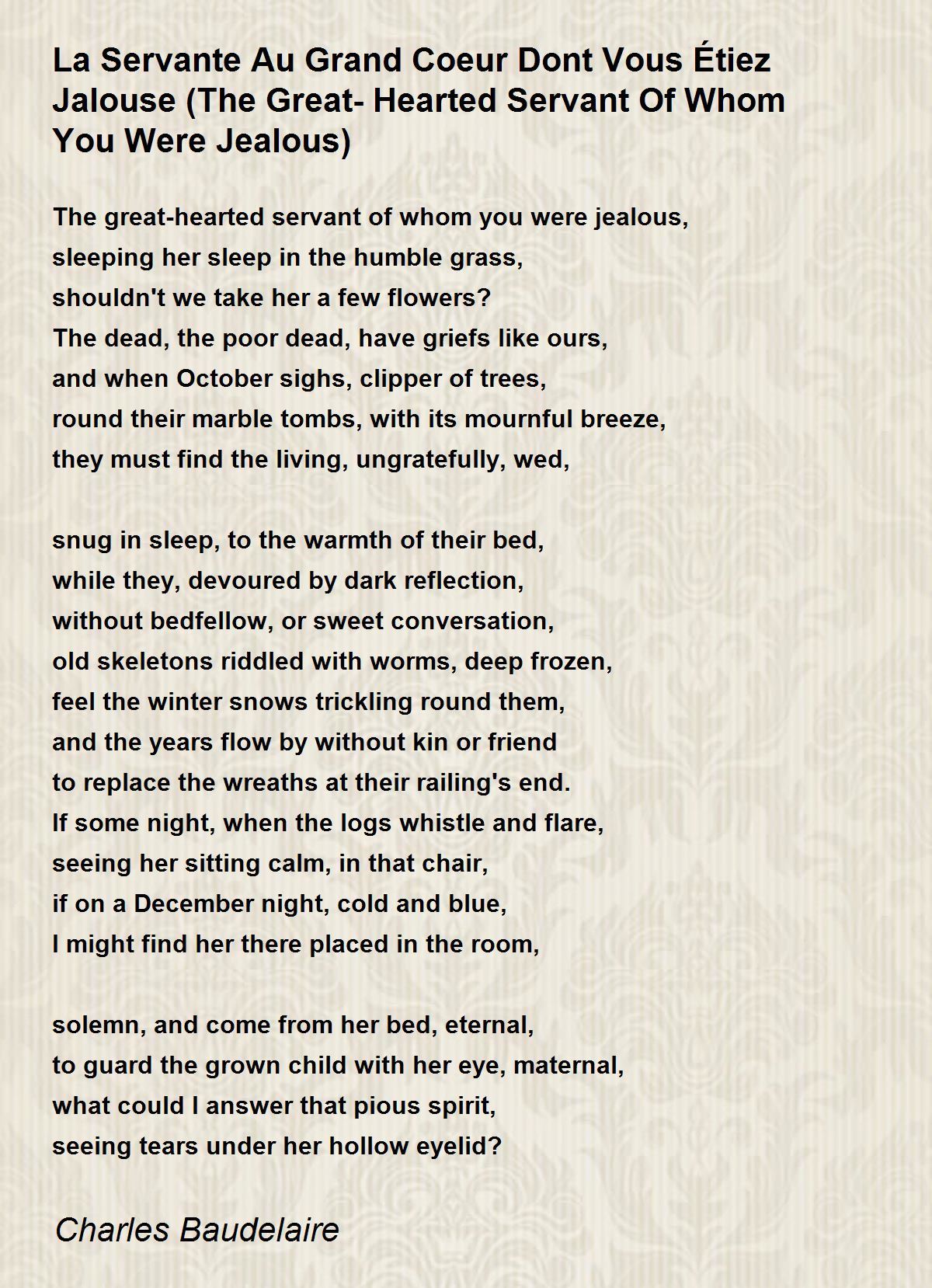 La Servante Au Grand Coeur Dont Vous Étiez Jalouse (The Great-Hearted