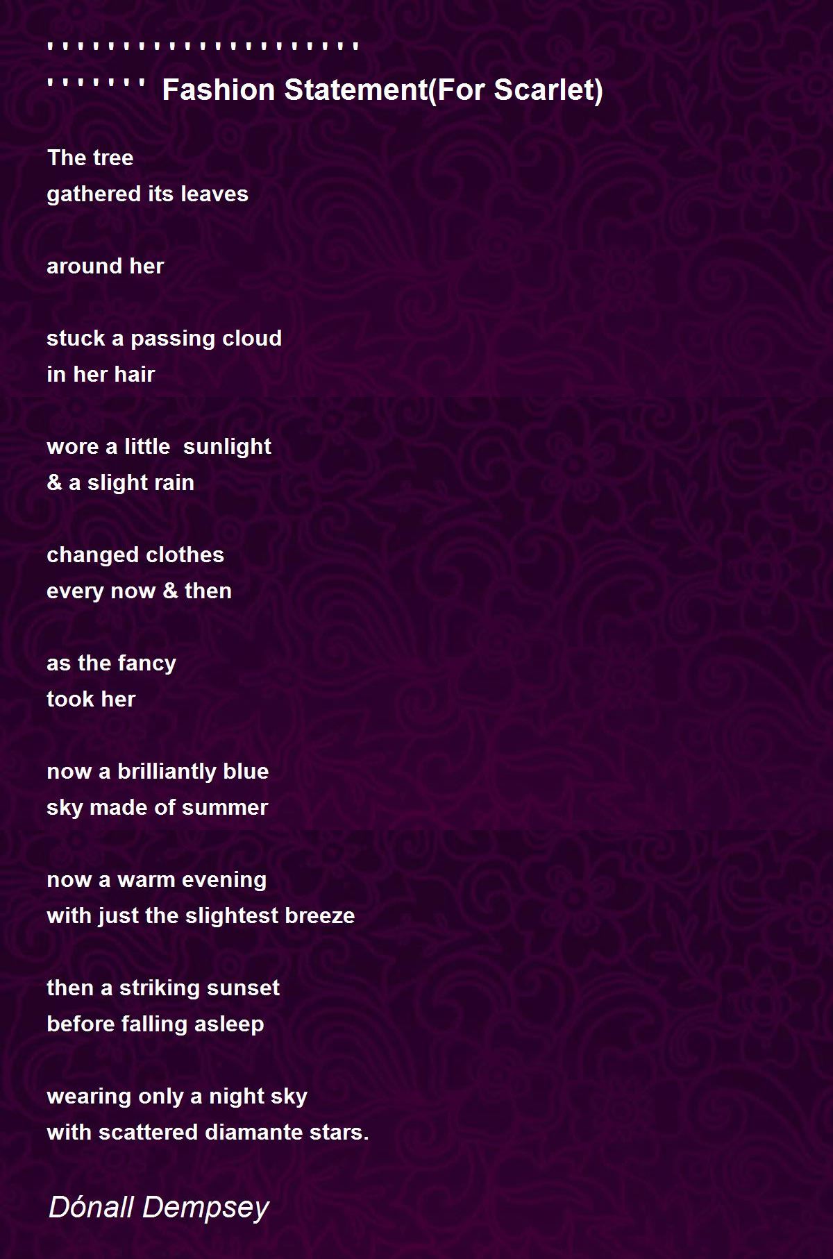 Fashion Statement(For Scarlet) '