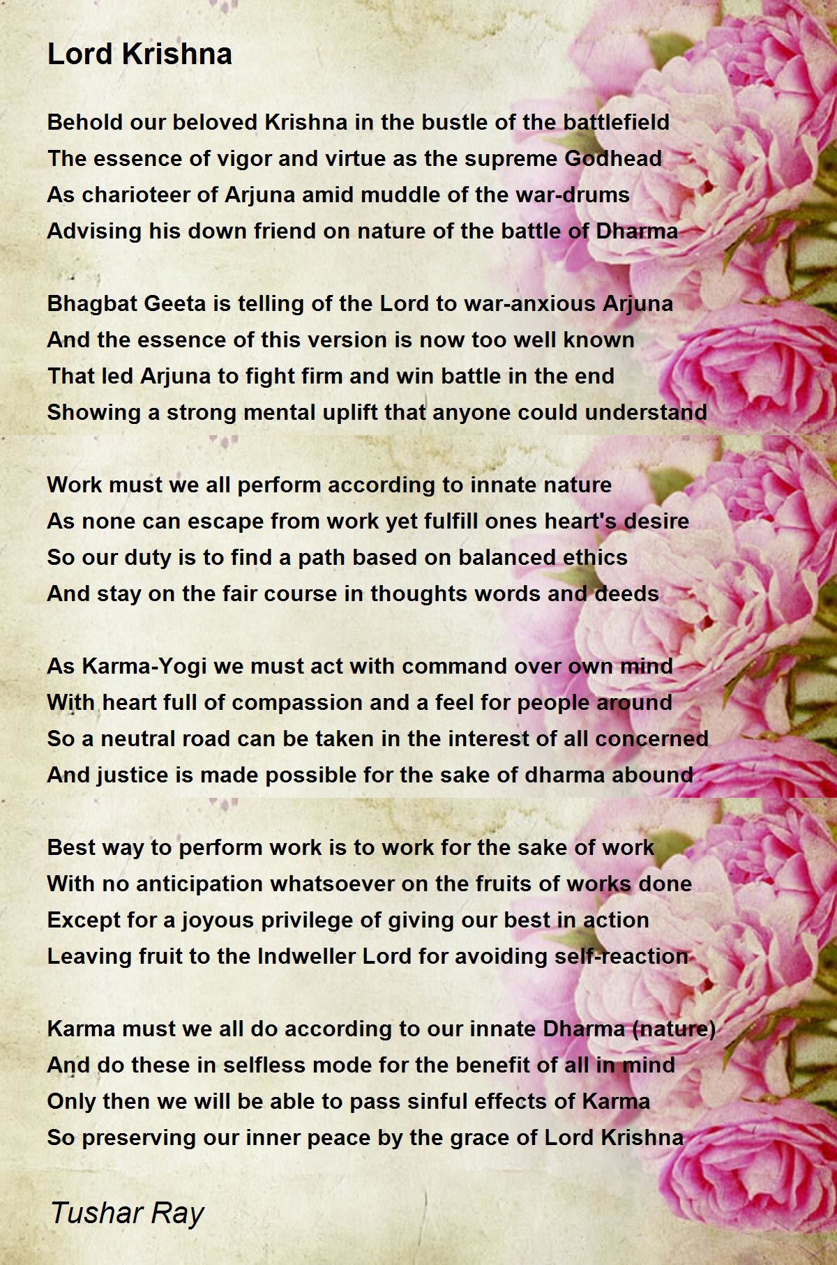 Lord Krishna Lord Krishna Poem by Tushar Ray