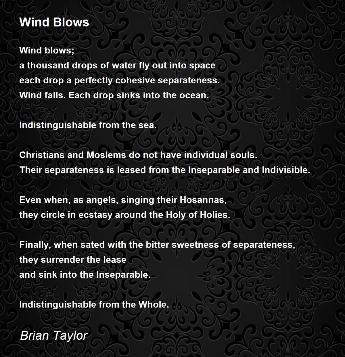 Wind Blows by Brian Taylor Wind Blows Poem